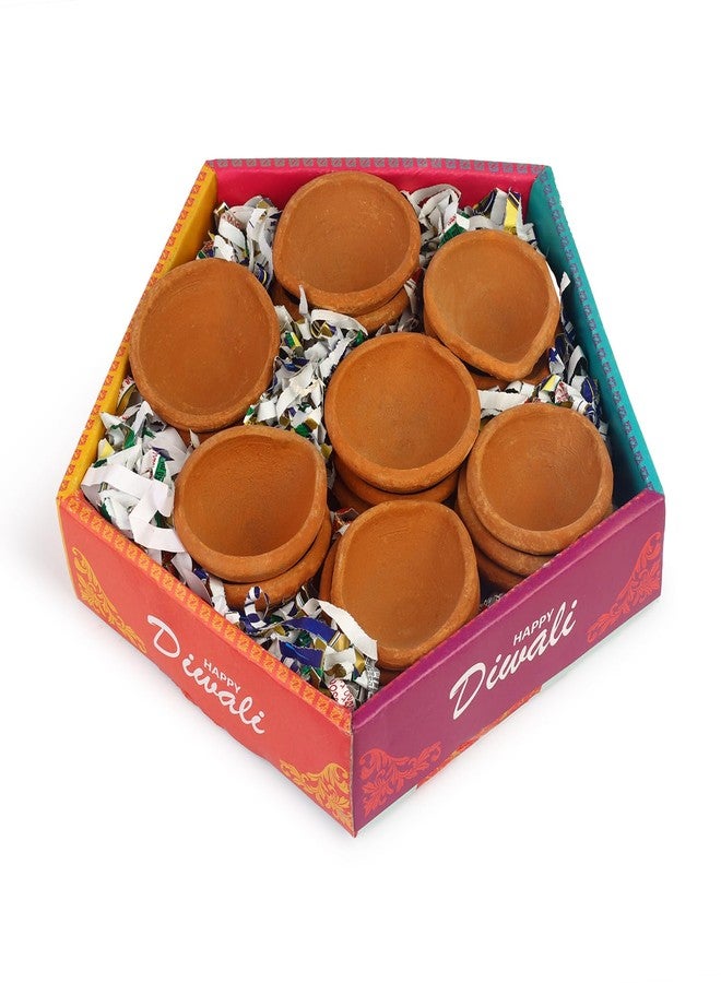 TrendBell Handmade Terracotta Set of 21 Clay Diya for Diwali/Navratri Decorations Oil Lamp Tea Light Holder | Indian Festival Diyas for Pooja & Diwali Decorations | TRBD12M-016 - Image 5